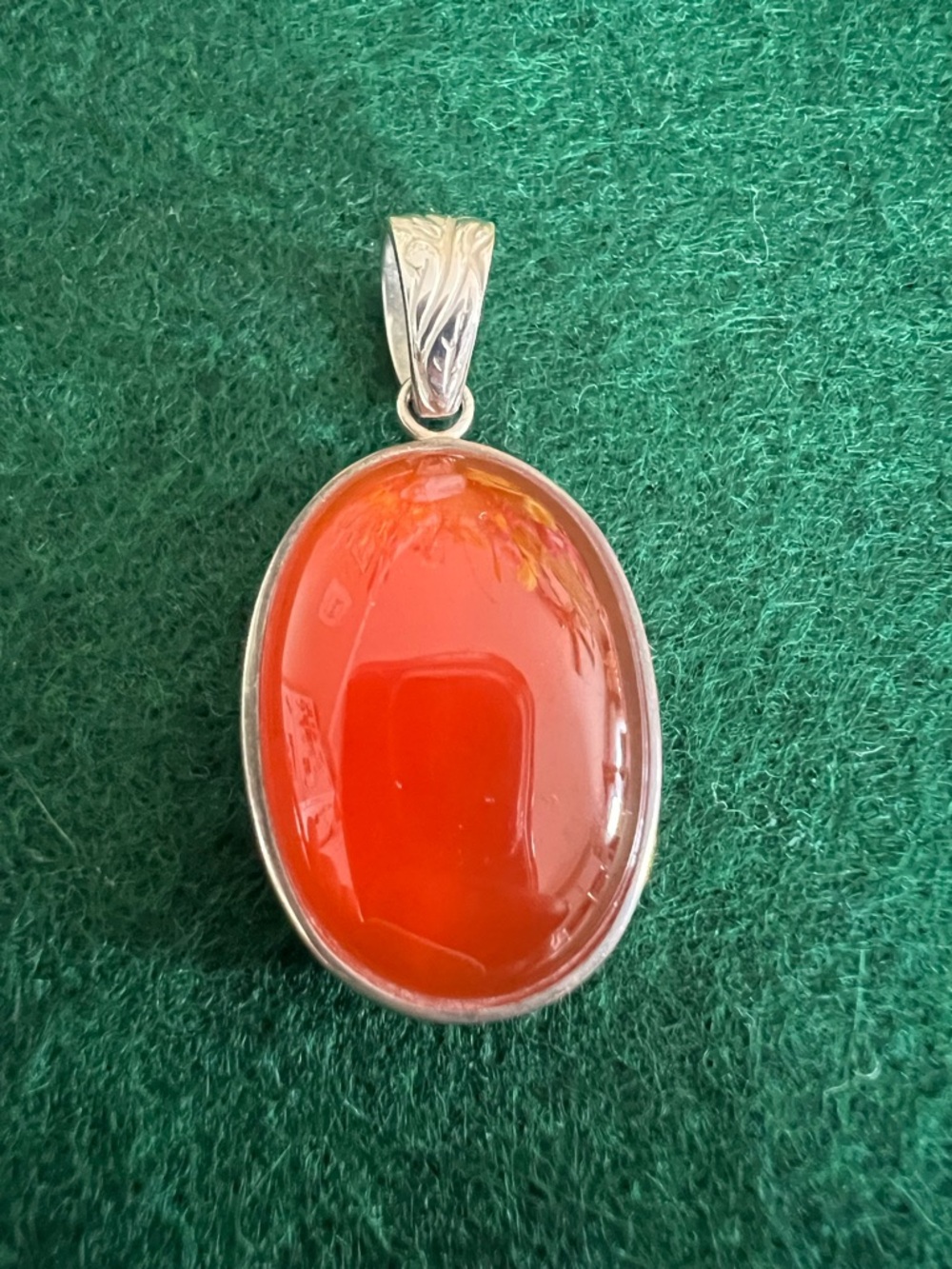 Whitney Kelly Sterling Silver Carnelian Oval Pendant
